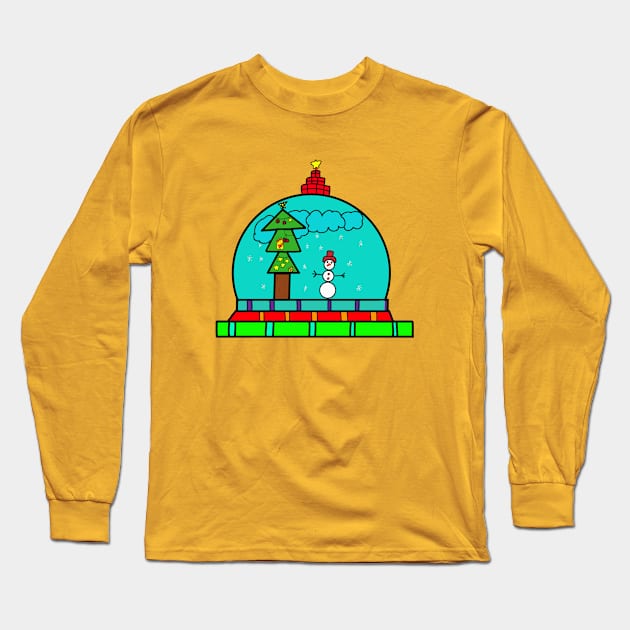 Little​ snowball​ with​ snowman Long Sleeve T-Shirt by littlesheep